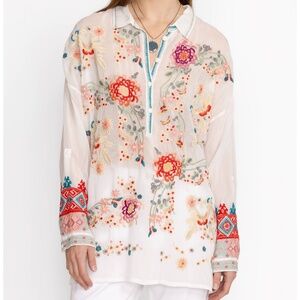 Johnny was Embroidered Tunic Top Blouse size Large